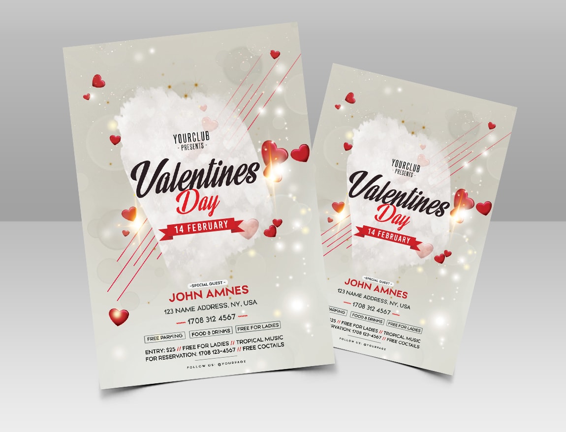 Free Valentine's Day PSD Flyer Template
