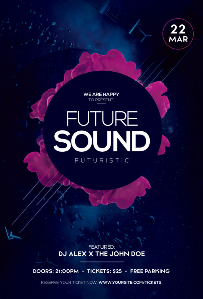 Futuristic Sound PSD Flyer Template