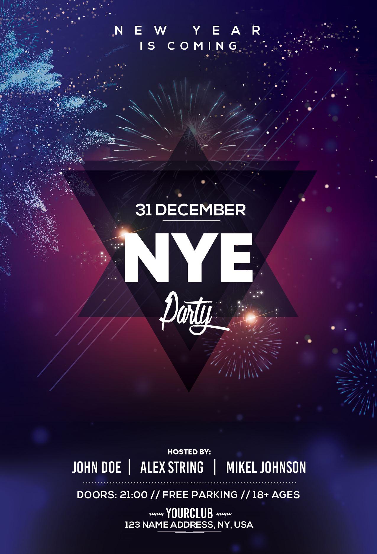 Dental Service Free PSD Flyer Template PixelsDesign   Nye Party 2024 Premium Flyer Template 