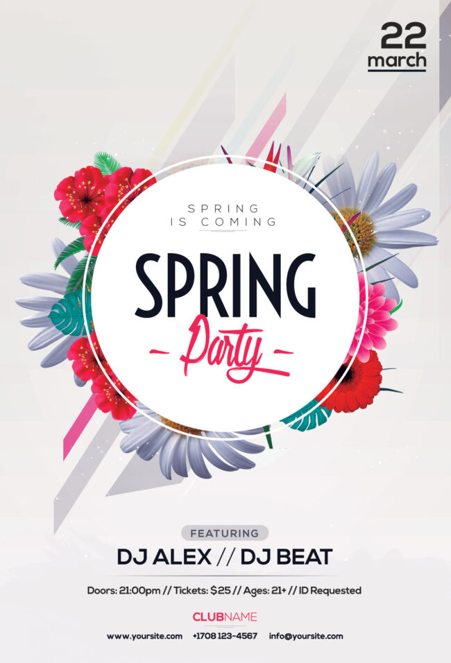 Spring Party PSD Flyer Template