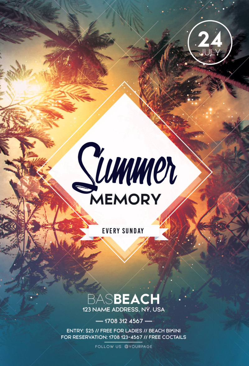 Summer Memory PSD Flyer Template
