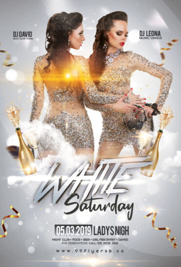 White Luxury Party Flyer Template (PSD)