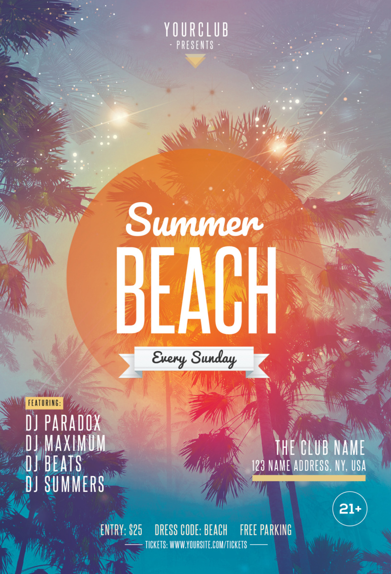Summer Beach PSD Flyer Template