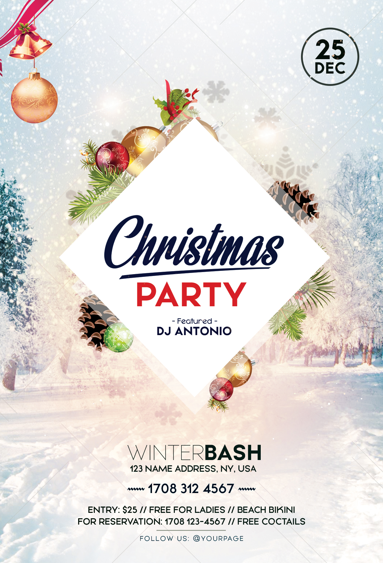 Christmas Party Vol PSD Flyer PixelsDesign