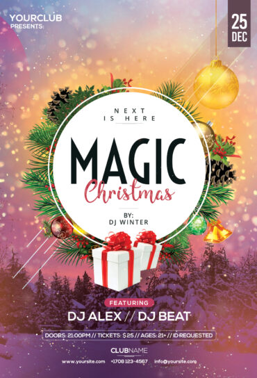 Magic Christmas PSD Flyer Template