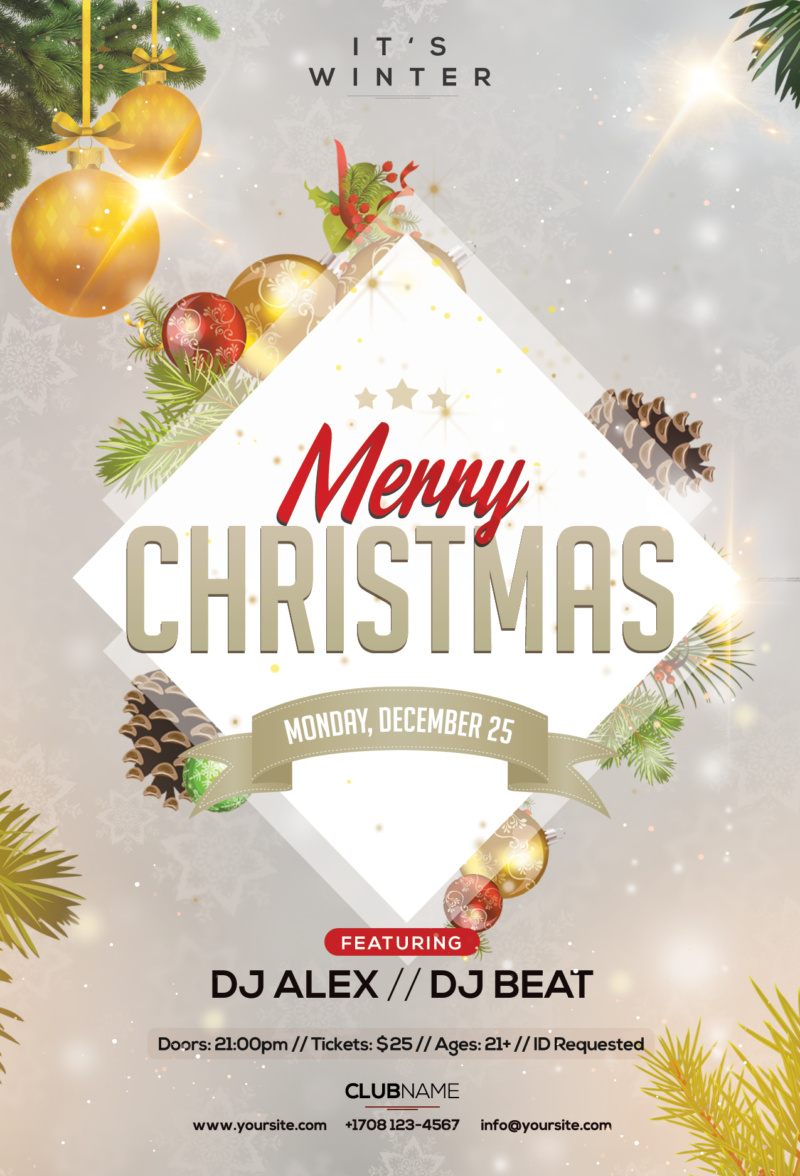 Merry Christmas PSD Flyer Template