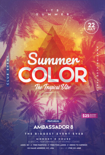Summer Color PSD Flyer Template