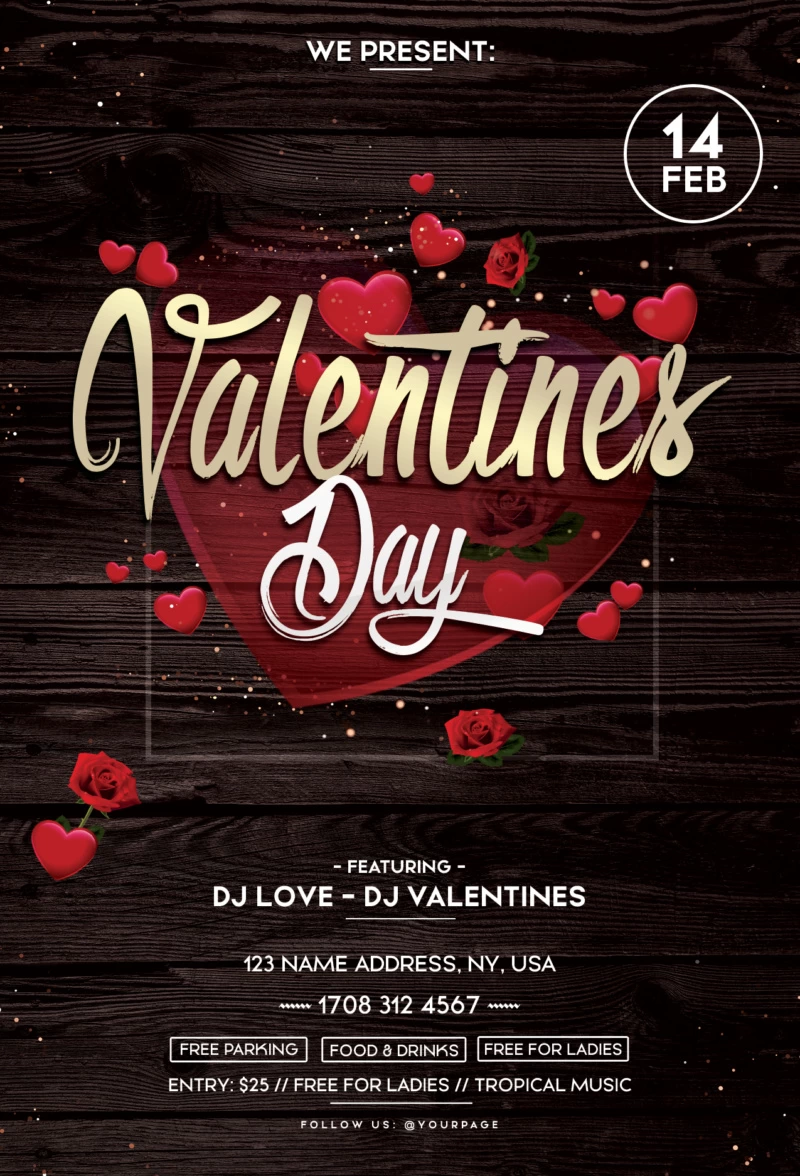 Valentine's Day PSD Flyer Template