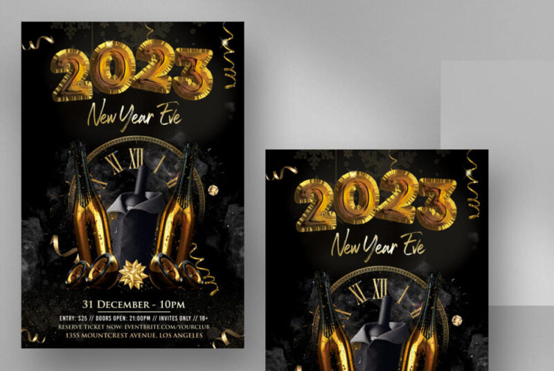 2023 New Years Eve Flyer Template Psd Pixelsdesign 