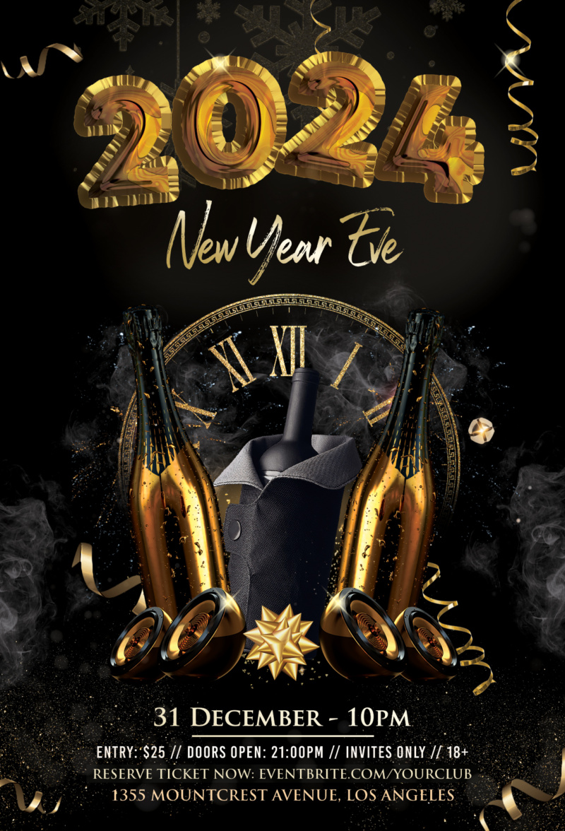 2024 NYE - New Year Flyer Template (PSD)