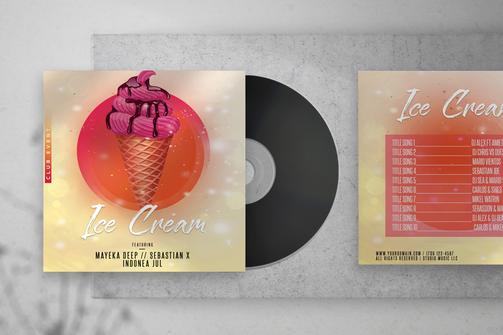 Ice Cream Free CD Artwork PSD Template