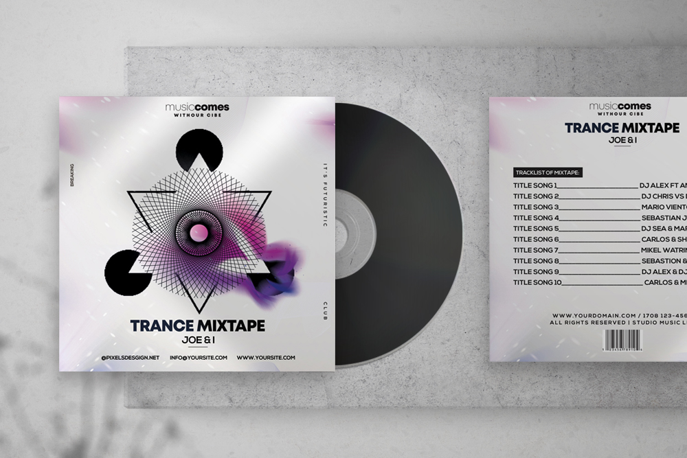 Free Trance Music Mixtape Album PSD Template