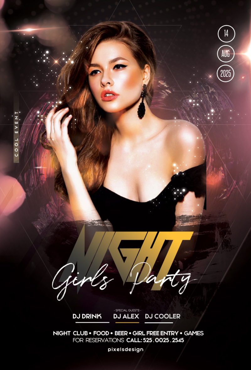 Girls Night Event Flyer Template (PSD)