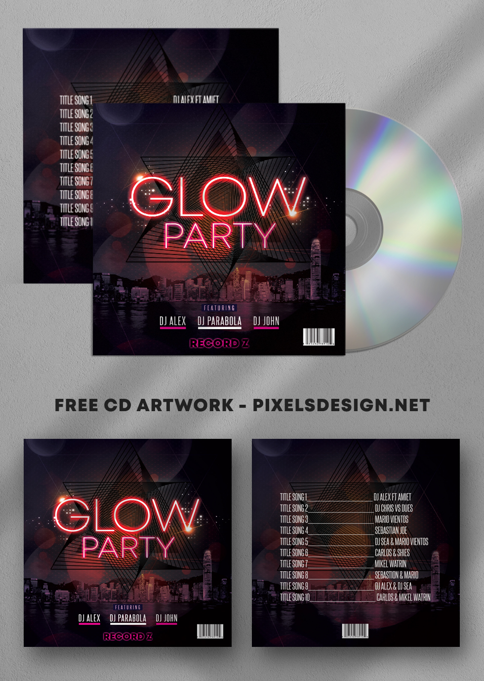 Download Glow Mix Free Mixtape Album Psd Template Pixelsdesign PSD Mockup Templates