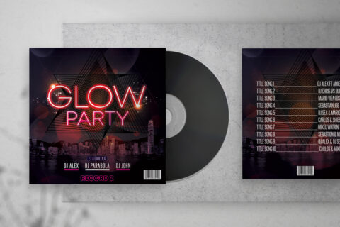 Glow Mix Free Mixtape Album PSD Template