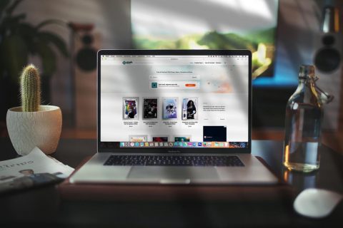 Free Macbook Pro on Desk Mockup