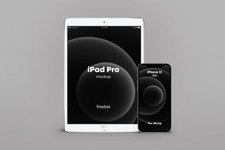 Free iPhone 12 Pro with iPad Pro Mockup