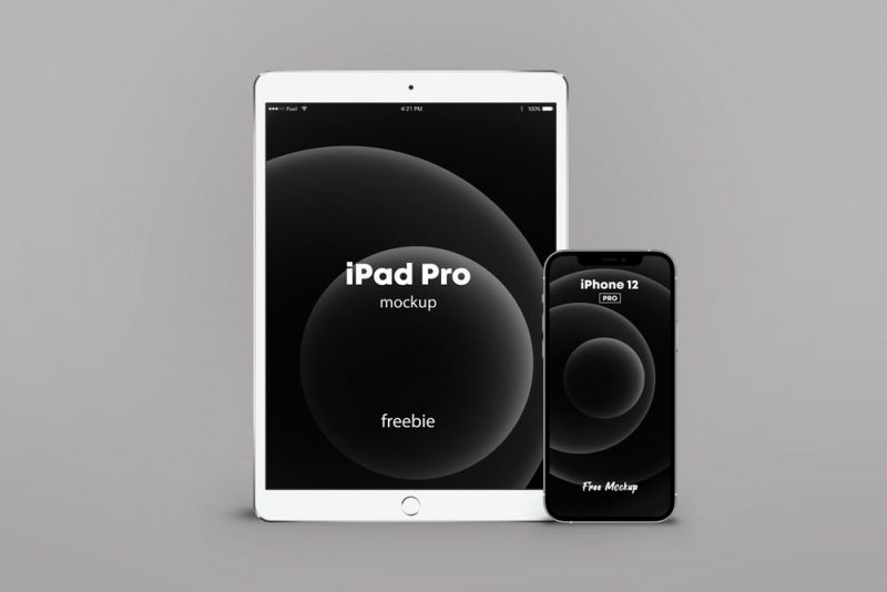 Free iPhone 12 Pro with iPad Pro Mockup