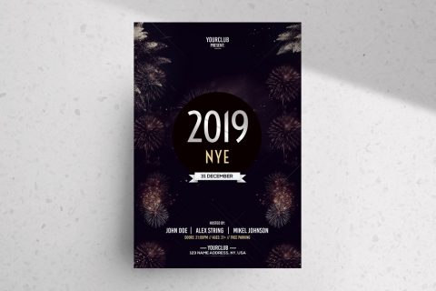 2019 NYE Free PSD Flyer Template