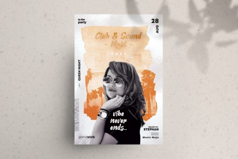 Club & Sound Vibe Free Flyer Template (PSD)