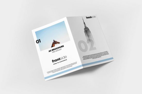 Free A5 Bi-Fold Brochure Cover Mockup