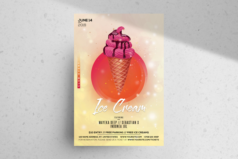 Ice Cream – Free PSD Flyer Template