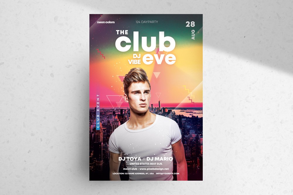 Club Eve Party Free PSD Flyer Template