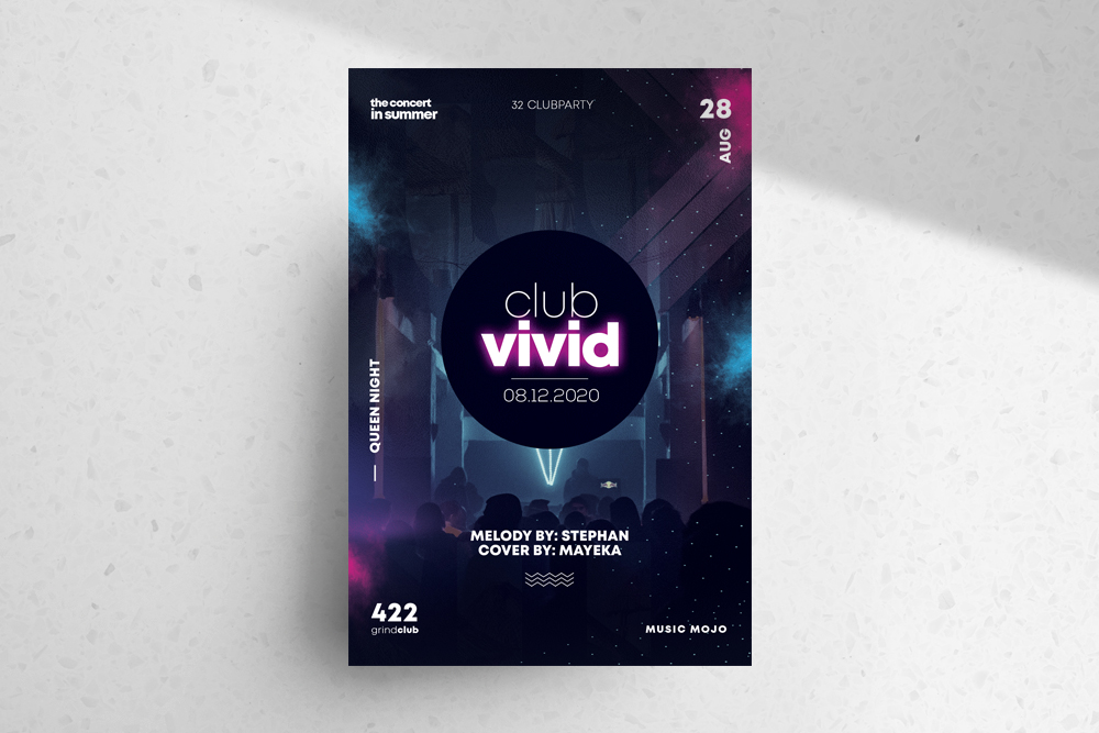 Club Vivid PSD Free Flyer Template vol2