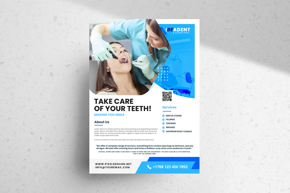 Dental Service Free PSD Flyer Template