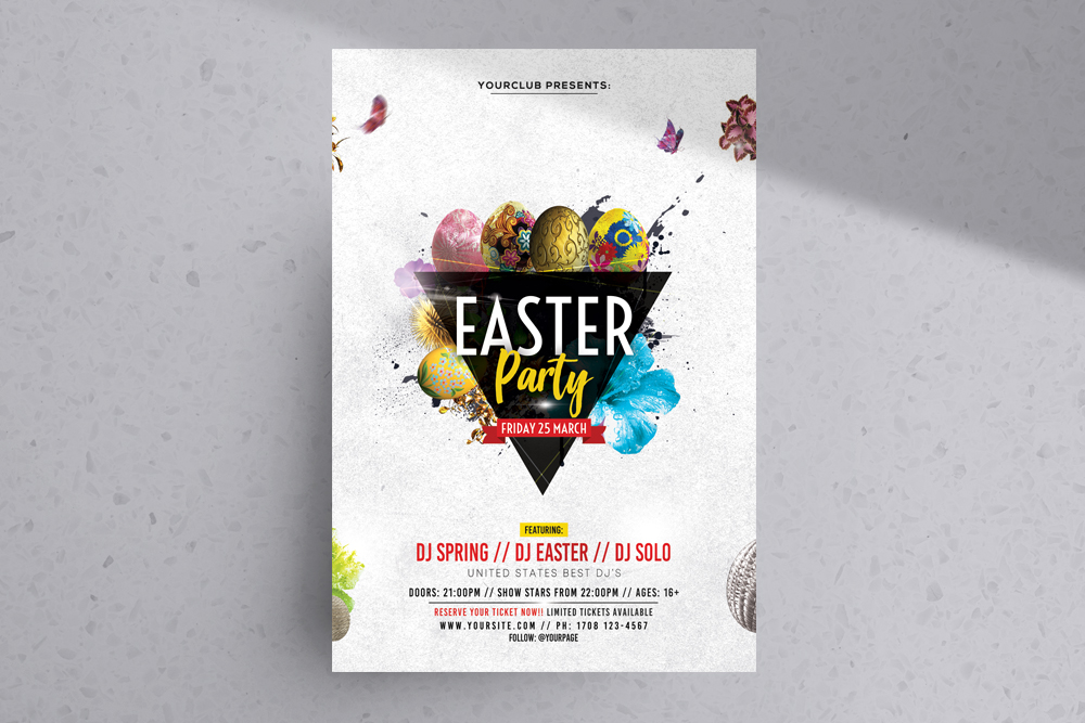 Easter Party PSD Free Flyer Template