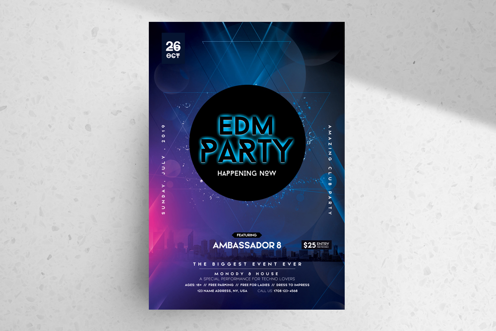 EDM Party – Free Club PSD Flyer Template