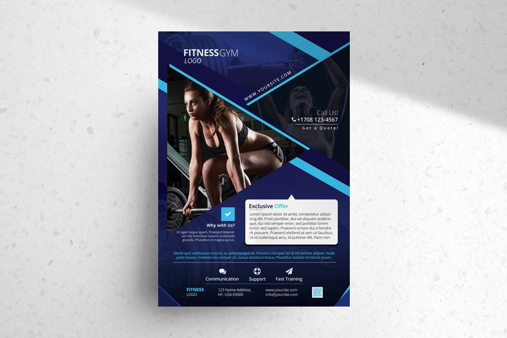 Fitness and Gym – Free Photoshop PSD Flyer Template