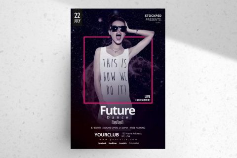 Future Dance – Free PSD Flyer Template