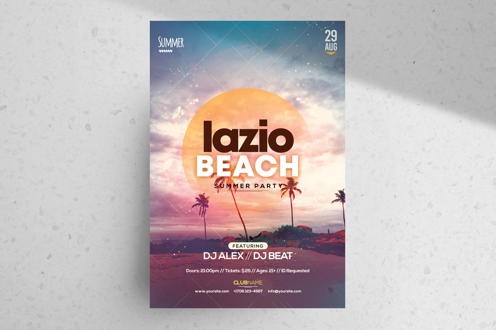 Lazio Beach – Freebie Summer PSD Flyer Template