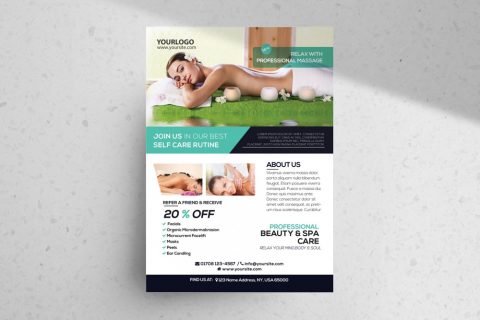 Massage and Health – Download Free PSD Flyer Template