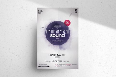 Minimal Sound – Download PSD Free Flyer Template