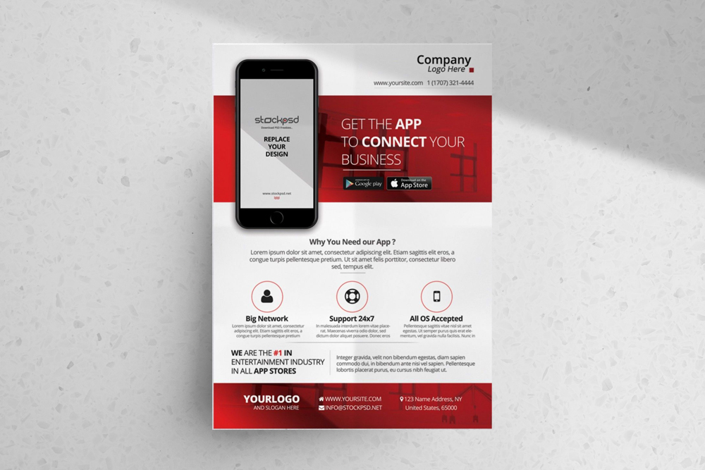 Mobile App Business – Free PSD Flyer Template