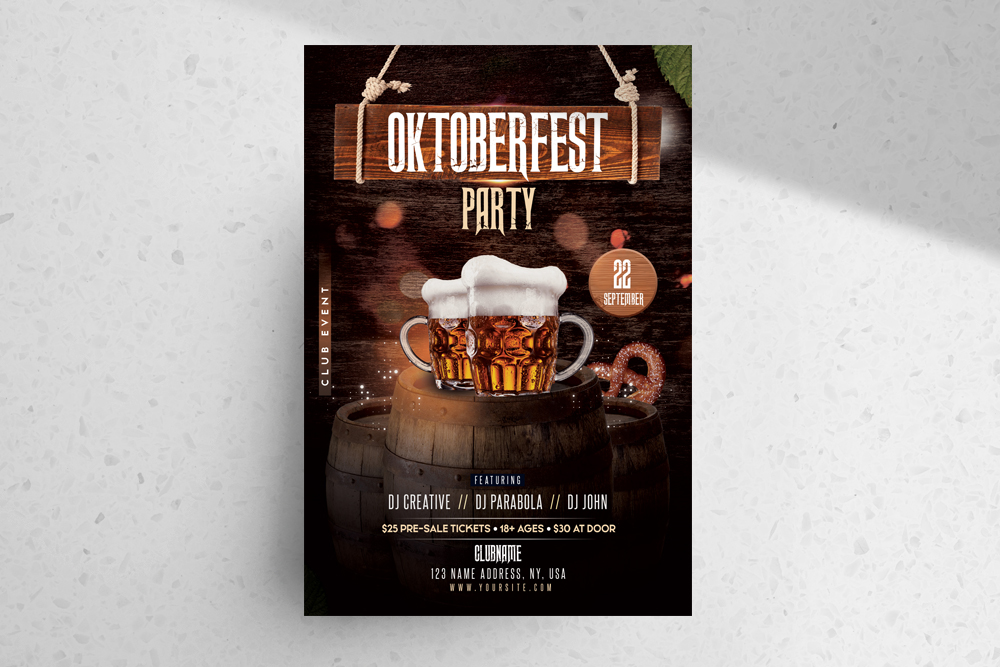 Oktoberfest – Free Photoshop PSD Flyer Template