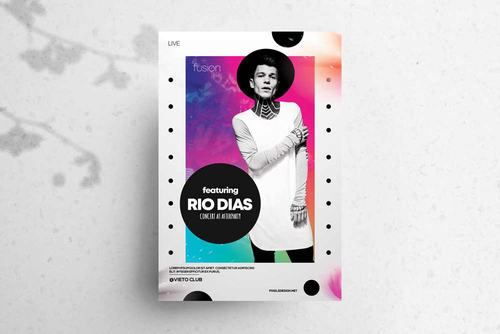 RIO – Free Concert Abstract PSD Flyer Template