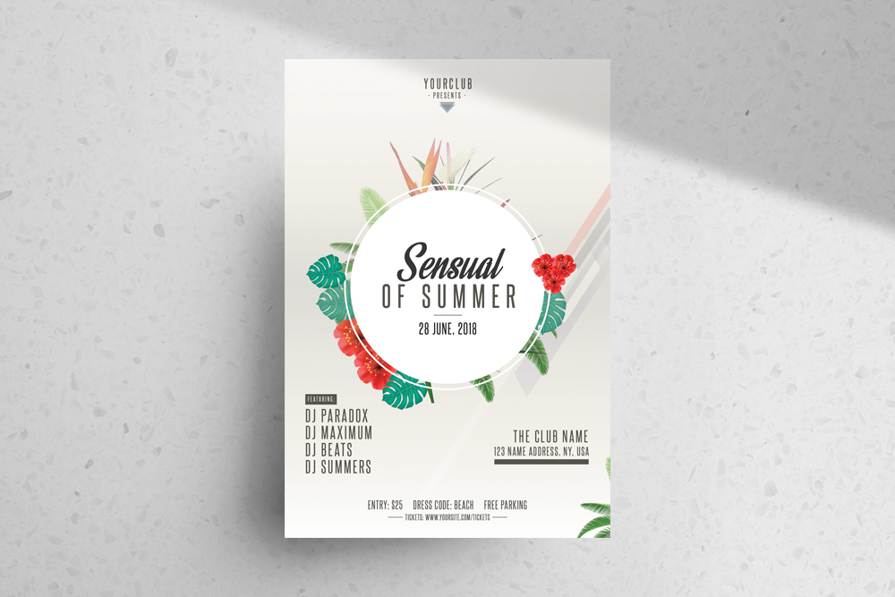 Sensual of Summer – Free Tropical PSD Flyer Template
