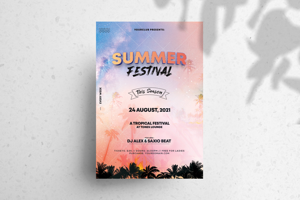 Summer Festival Free PSD Flyer Template