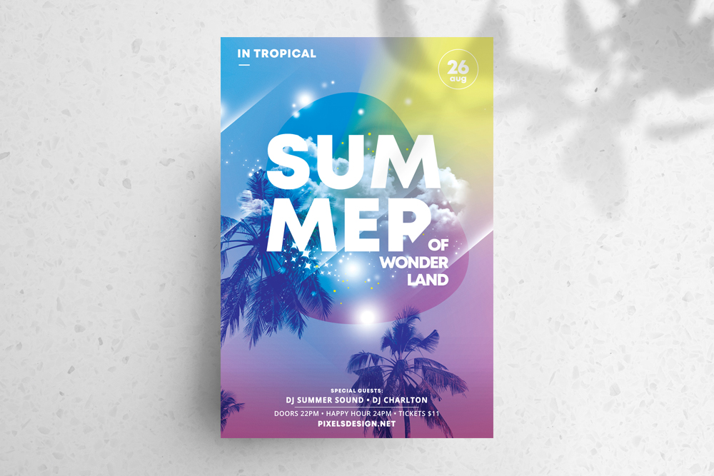 Summer Land Free PSD Flyer Template