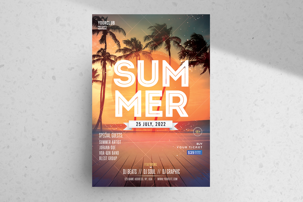 Summer Party – Freebie PSD Flyer Template