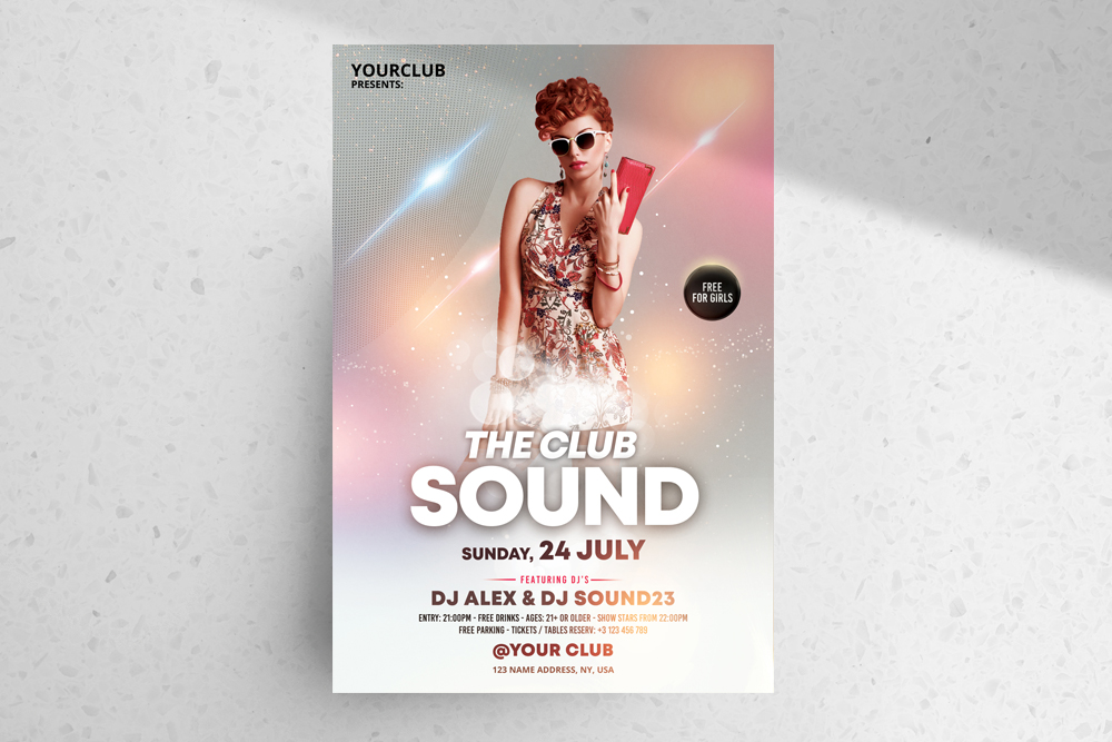 The Club Sound PSD Free Flyer Template