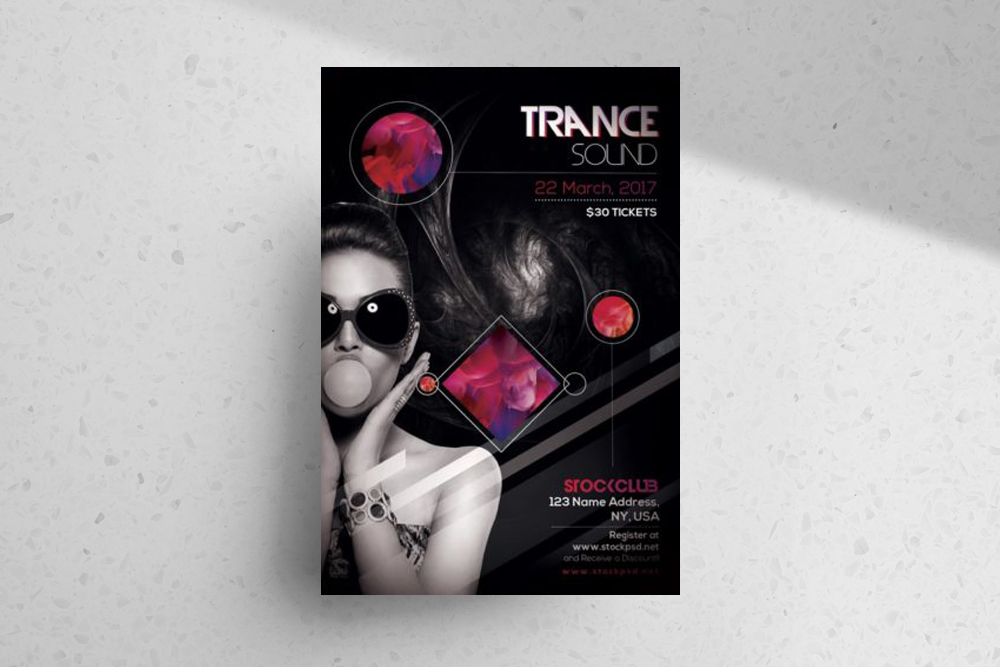Trance Sound – Free Club PSD Flyer Template