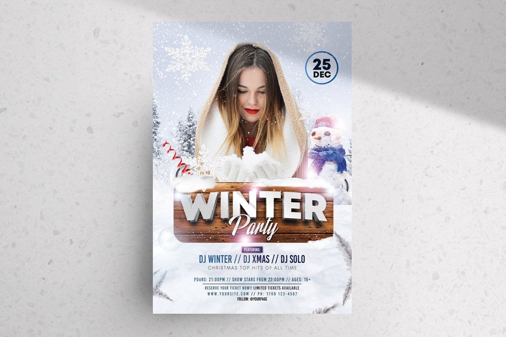 Winter Party – Free PSD Flyer Template