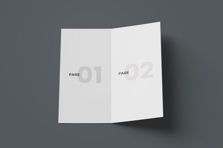 Open DL Bi-Fold Brochure Free Mockup