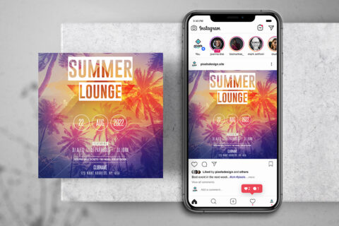 Summer Lounge Free Instagram Banner Template (PSD)