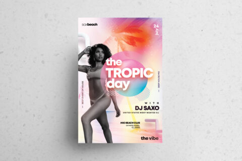 The Tropic Party Free PSD Flyer Template