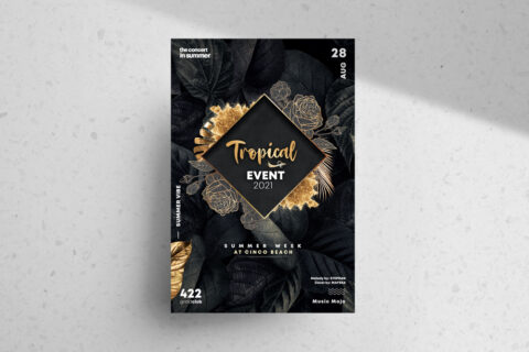 Elegant Tropical Event Free PSD Flyer Template